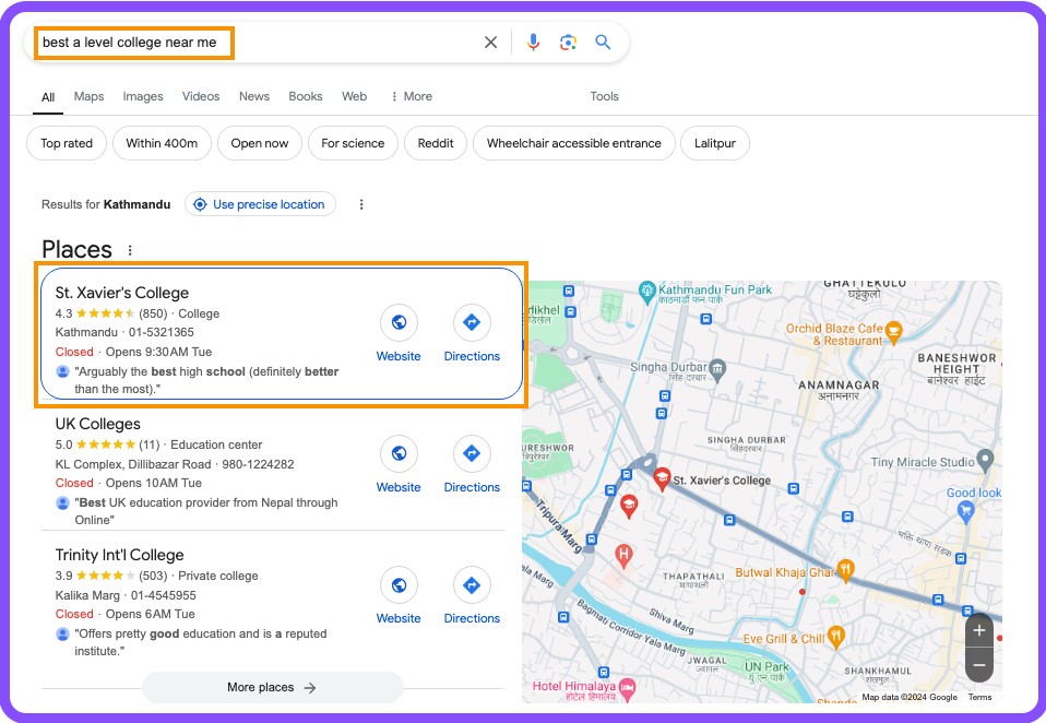 best a level college near me-local seo for schools and colleges in nepal-kumarpradhan