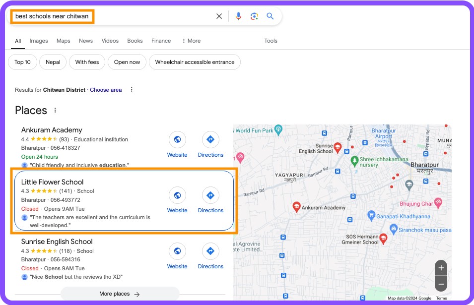 best schools near chitwan-local seo for schools and colleges in nepal-kumarpradhan