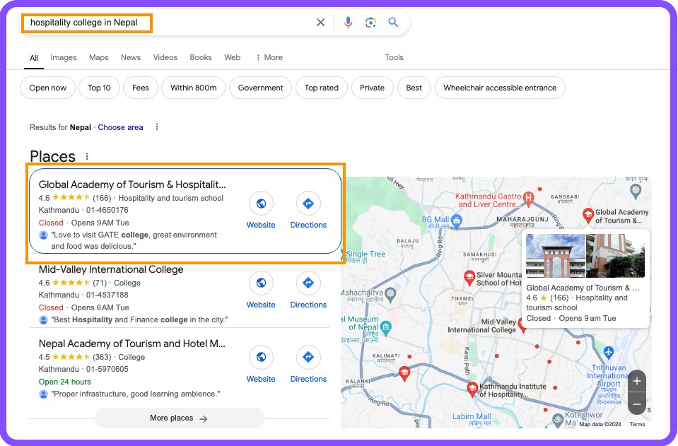 hospitality college in nepal-local seo for schools and colleges in nepal-kumarpradhan
