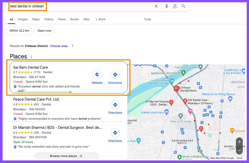 sai ram dental care-Local SEO for Dentists in Nepal- Importance -best dentist in chitwan-kumarpradhan.com